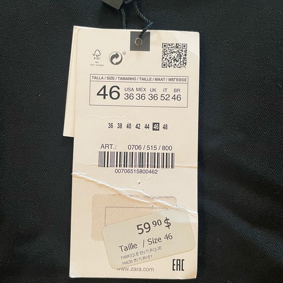 Men’s Zara The Melange Pant- slim bi-stretch sz 36 Black - Picture 2 of 3